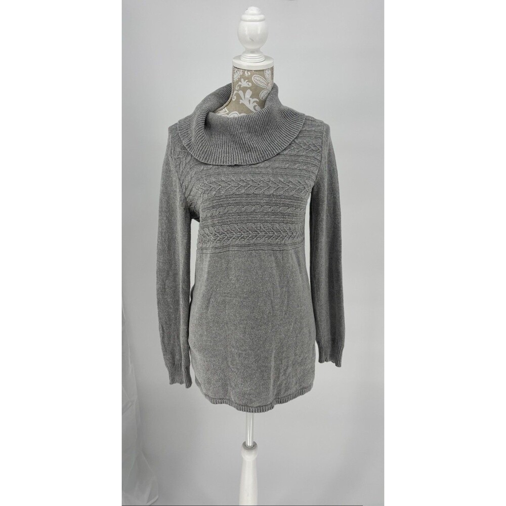 Karen Scott Cowl Neck Women’s Pull Over Sweater Size Small Gray Knit